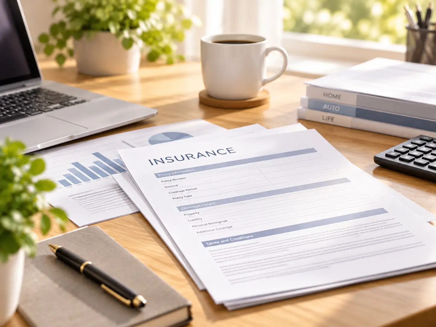 Insurance Policy Documents | AP Insure – Guidance for Individuals & Businesses Insurance documents on a desk – policy review and guidance for individuals and businesses